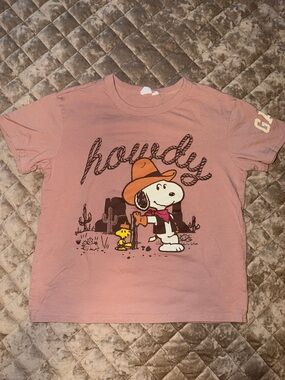 GAP Pink Snoopy 'Howdy' Graphic Tee